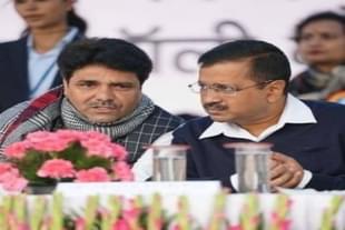 AAP MLA Naresh Balyan with Delhi CM Arvind Kejriwal (Source: Twitter handle @AAPNareshBalyan)