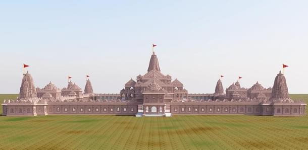 A model of Ayodhya's Sri Ram temple complex (Shri Ram Janmbhoomi Teerth Kshetra)