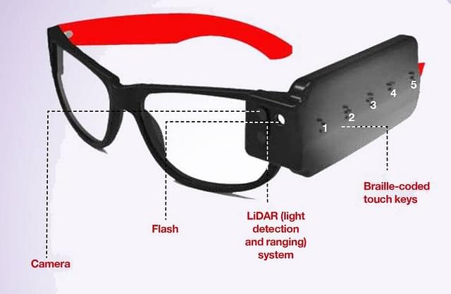 The SmartVision glasses help visually challenged to 'see' through voice prompts.