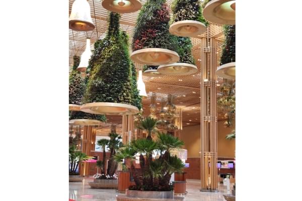 Suspended greenery at the terminal.