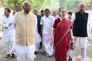 Congress leaders during oath ceremony of Mallikarjun Kharge