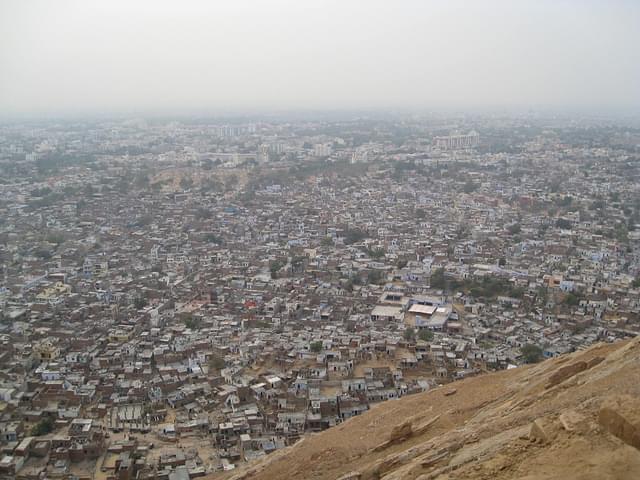 The view from the top of Jaipur city in Rajasthan