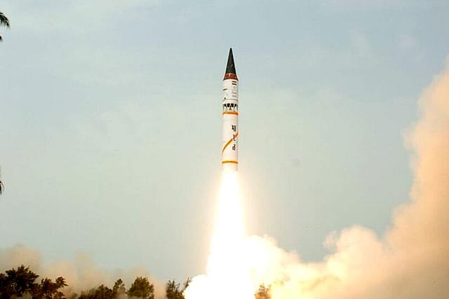 The Agni-III launched from Wheeler Island in May 2008.

