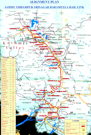 Udhampur - Srinagar - Baramulla Railway Link Project Alignment Plan (Northern Railways)