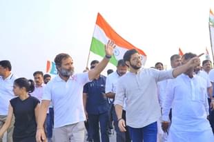 Shiv Sena (UBT) leader Aaditya Thackeray during Rahul Gandhi’s Bharat Jodo Yatra (File photo)