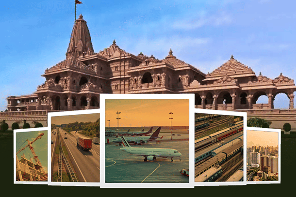 The Ram Mandir spurred infrastructure development in Ayodhya (Swarajya Illustration)