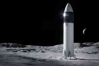 Illustration of SpaceX Starship human lander design that will carry astronauts to the surface of the Moon (NASA)