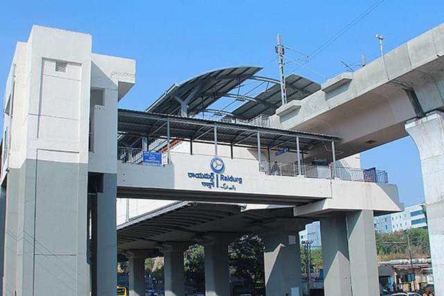 Raidurg metro station in Hyderabad. (HMR)