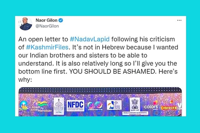 Israel's ambassador to India's tweet