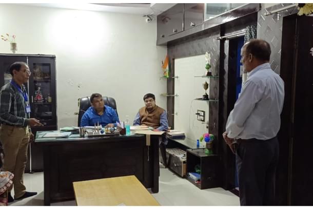 NCPCR chairman Priyank Kanoongo (seated on the chair in the centre) and Haseen Parvez (seen standing in a white shirt)