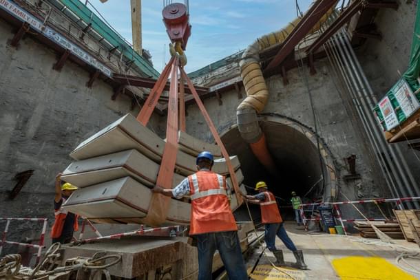 Construction of Anand Vihar RRTS station.