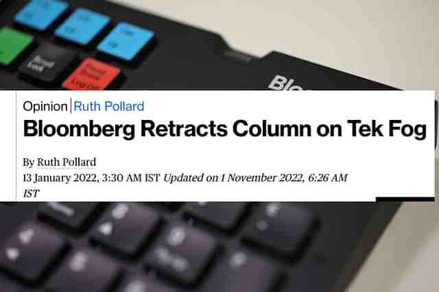 Screenshot of Bloomberg’s retraction 