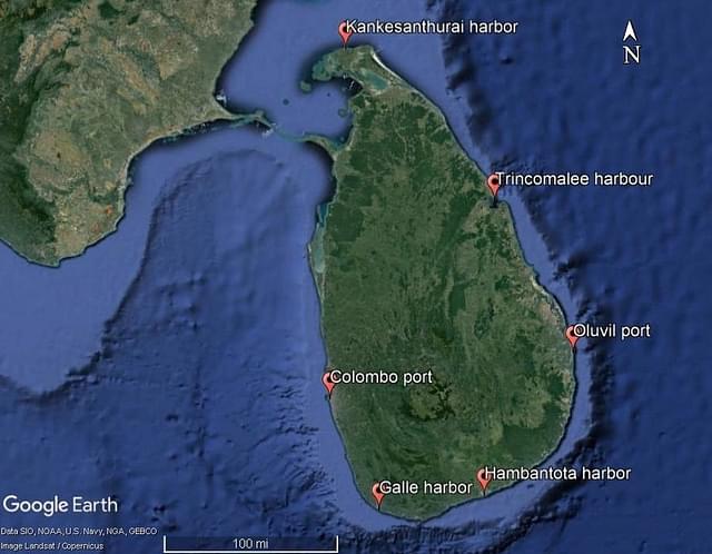 Ports of Srilanka (Google Earth)