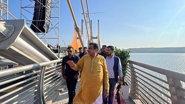 Union Road Transport and Highways Minister Nitin Gadkari at Zuari Bridge in Goa