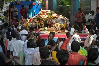 Temple elephant Lakshmi's final procession