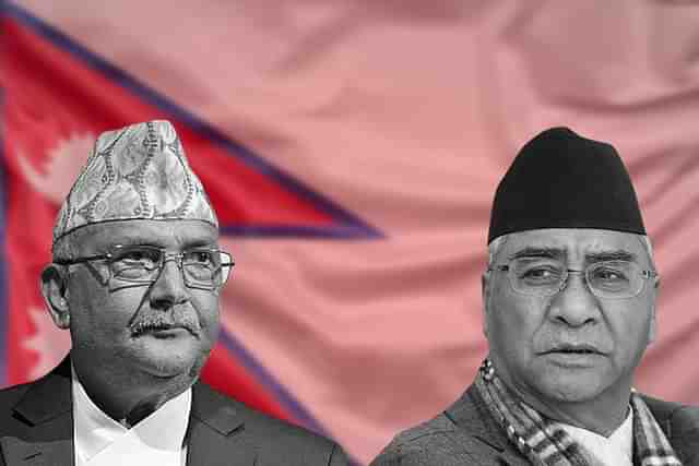 K P Sharma Oli and Sher Bahadur Deuba (Right)