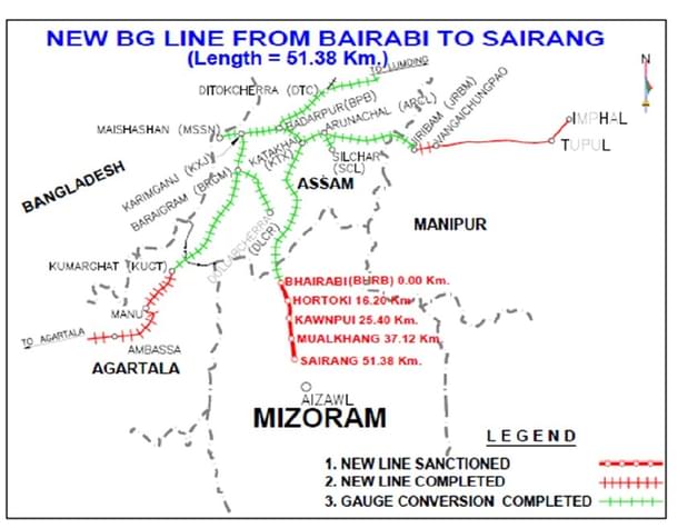 Bhairabi to Sairang BG Line