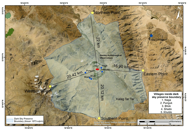Geographical coordinates of the Hanle Dark Sky Reserve (Image: The Ladakh Gazette notification)