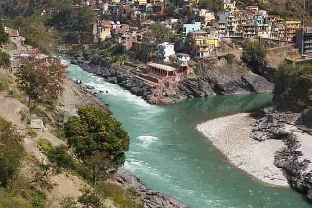 The confluence of Bhagirathi and Alaknanda rivers at Devprayag forms the holy Ganga river (Pic Via Wikipedia)