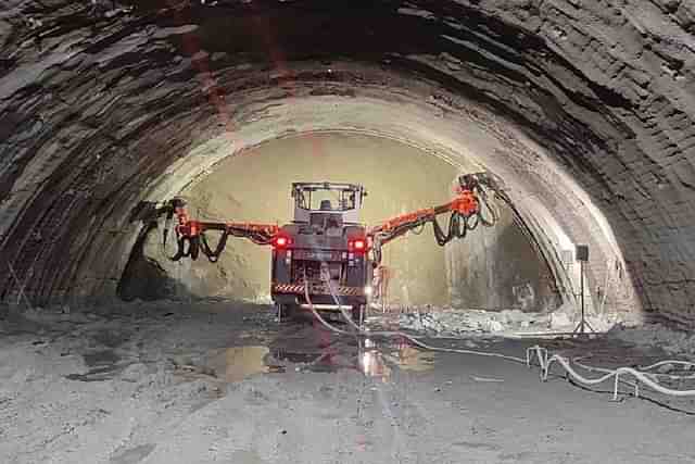 Tunnelling work on the rail line.