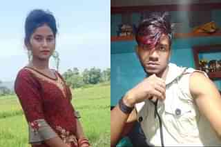 The victim, Rabika (left) and key accused Dildar Ansari, her husband .