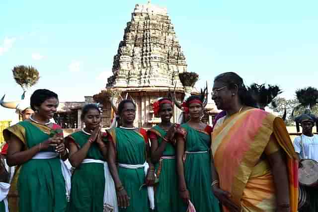 President Droupadi Murmu at 800 years old Ramappa temple in Telangana (Rashtrapati Bhavan)