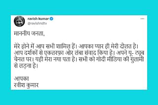 Ravish Kumar tweeted this morning