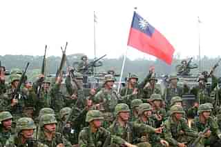 Taiwanese soldiers posing with a flag of Taiwan. (Representative iamge).