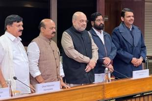 Amit Shah with Maharashtra and Karnataka CMs