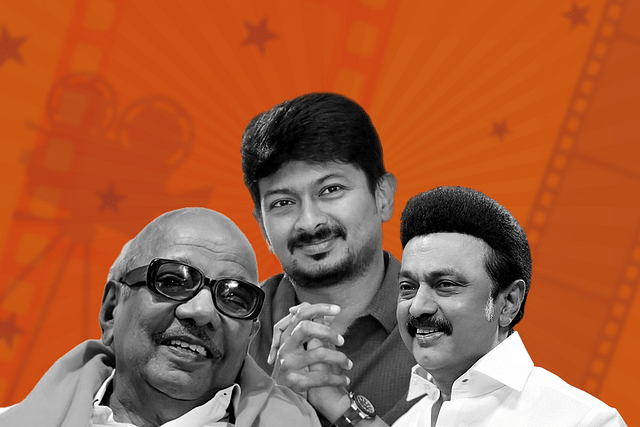 M Karunanidhi, M K Stalin and Udayanidhi Stalin.