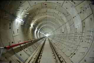 A tunnel with finished metro rail track. (MMRC)