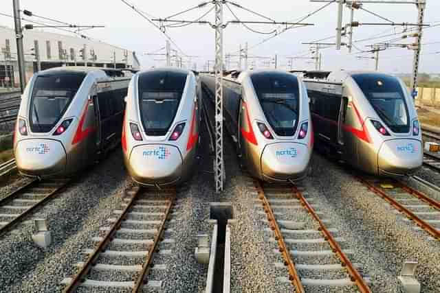 Four RRTS trainsets reached the Duhai depot in Ghaziabad.