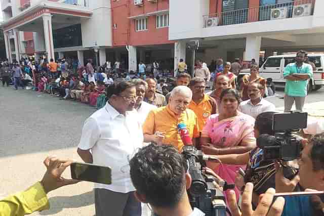 TN BJP vice president Narayanan Thirupathy at the protest site