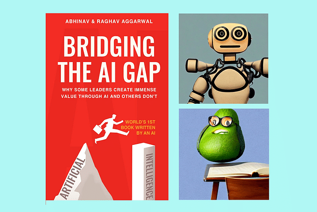 Left: Book cover. Right: These illustrations in the book were self-generated by AI