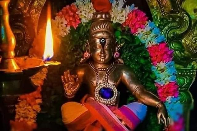 A murthi of Hindu god Ayyappa (@moneyness03/Twitter)