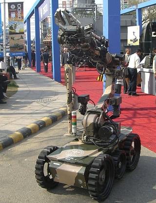 Daksh, the remotely-operated bomb disposal robot, developed by DRDO. Photo Credit: Wikimedia.