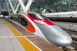 High-speed train parked at a station in China