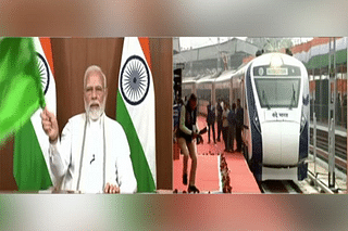 Prime Minister Narendra Modi flags off the Howrah-New Jalpaiguri Vande Bharat Express virtually. (Twitter)
