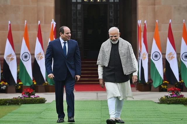 Prime Minister Modi with Egyptian President Abdel Fattah El-Sisi.(Image via PIB).