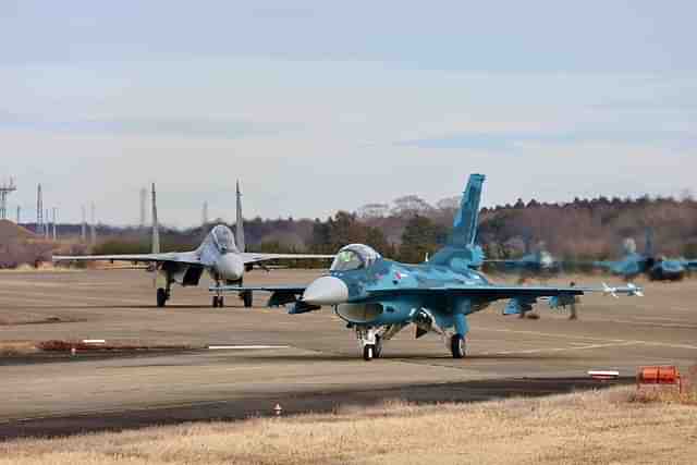 Indian and Japanese fighter jets during the exercise 'Veer Guardian 2023' (Pic Via PIB Website)