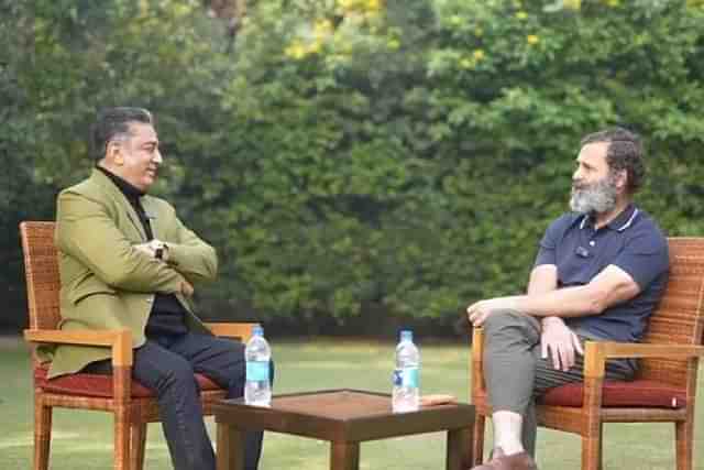 Actor Kamal Haasan with Congress leader Rahul Gandhi. (Source: Twitter)