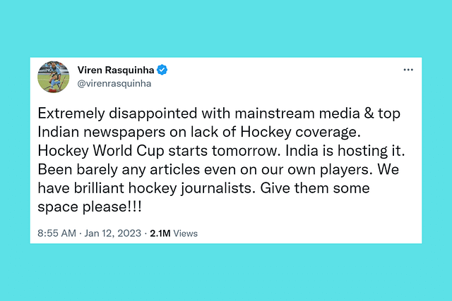 Former captain of the Indian hockey team expressed his disappointment with media's coverage of hockey ahead of the world cup.