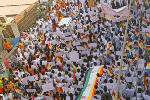 A demonstration of the Jain community (Twitter)