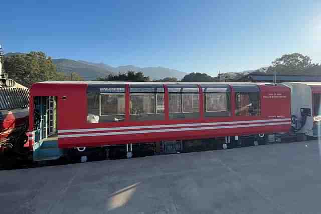 A Vistadome narrow-gauge coach. 