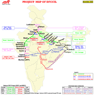 Alignment of the freight corridors (DFCCIL)