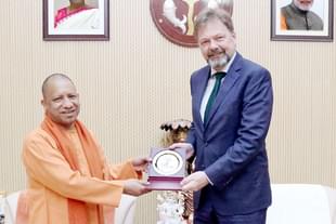 UP CM Yogi Adityanath with German ambassador to India Philipp Ackermann (Pic Via Twitter)