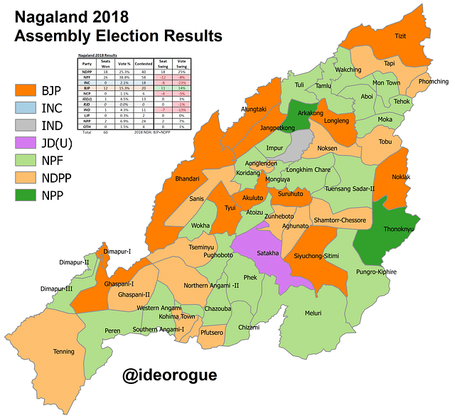 Map: Nagaland Assembly Election Results, 2018