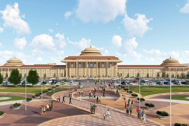 An artist's impression of the new Visakhapatnam Railway Station.