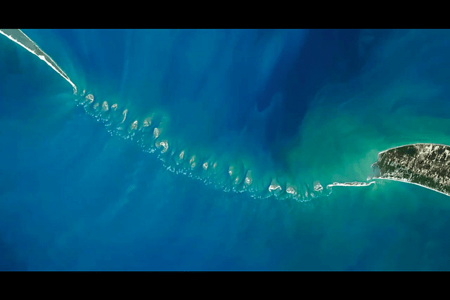 Aerial view of Ram Setu.