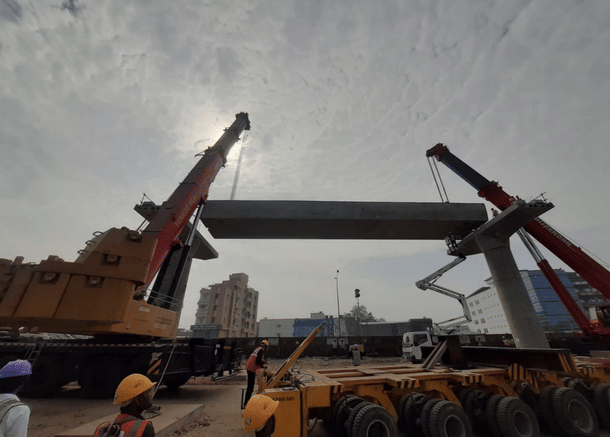 Launching of U-Girder At Patna Metro